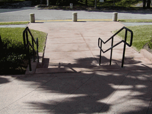 Colored concrete entrance at Park Place Clearwater, Florida