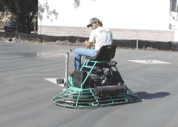 A riding trowel can be used to provide a super flat slab.