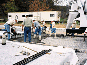 Installing Pervious Concrete in Savannah, Georgia.