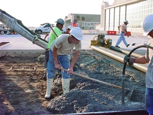 Installing a new taxi way for U.S. Department of Commerce Hurricane Aircraft.