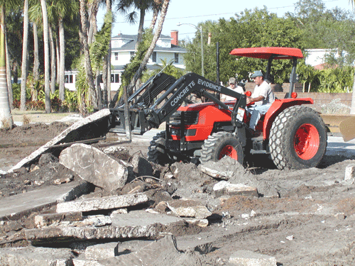 Concrete Pavement Being Prepared to be Crushed and Recycled