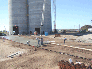 Access and parking area for cement distribution facility in Tampa.