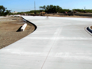 New roadway to cement distribution center in port of Tampa.